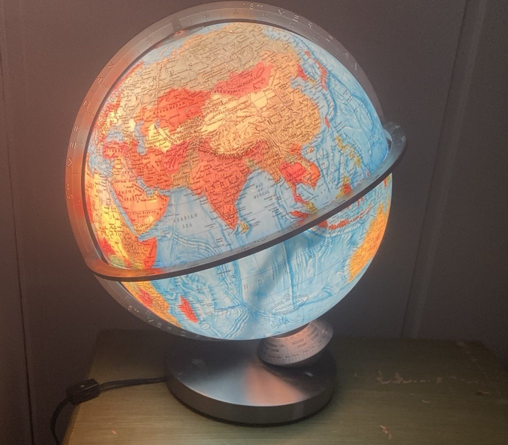 Vintage Columbus Verlag Panorama The Marco Polo Illuminated World Earth Globe