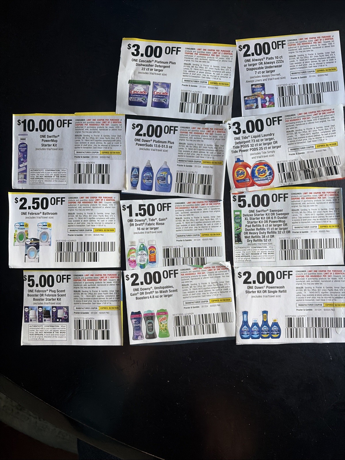 Cleaning coupons