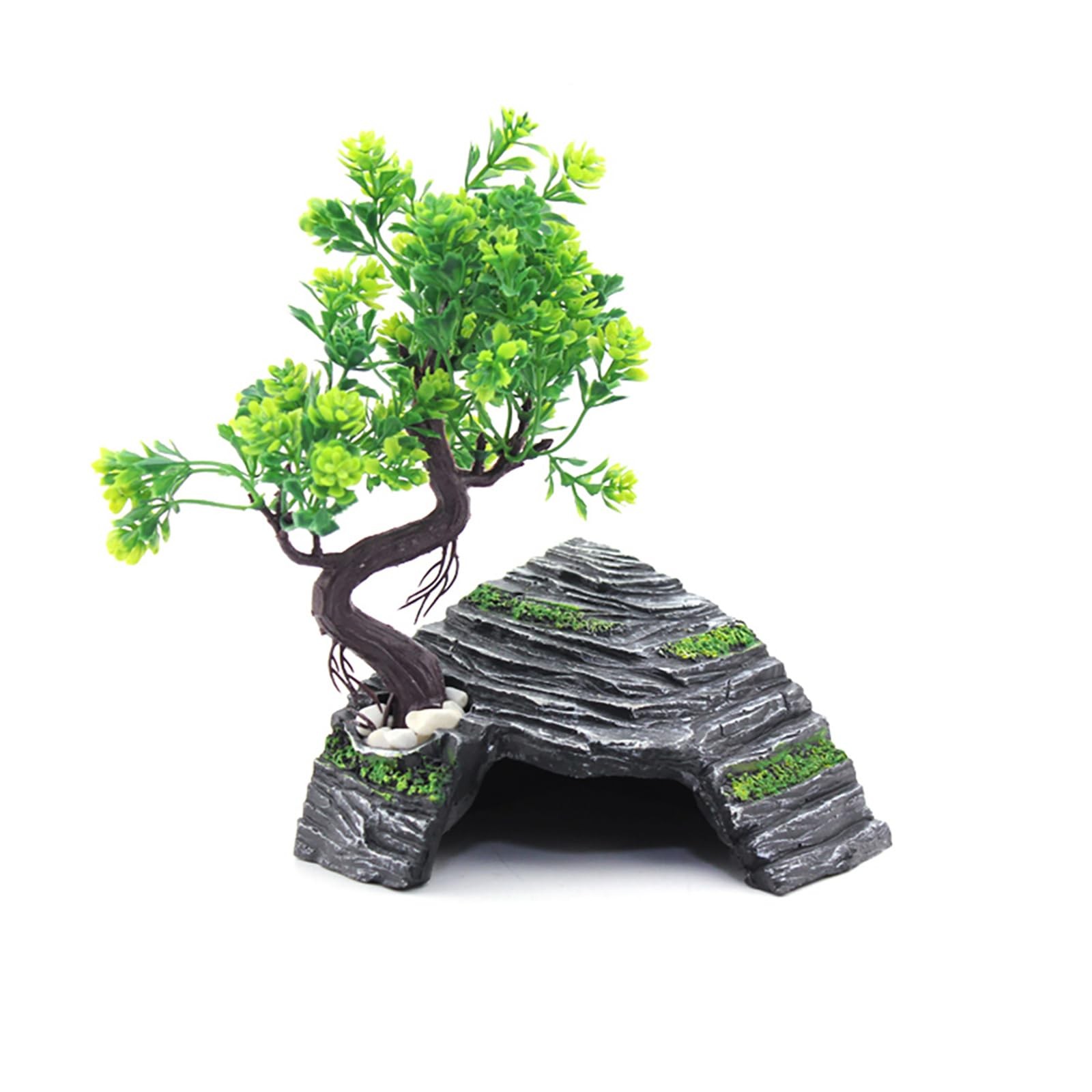 Reptile Box Shelter Terrarium Hideout Caves Turtle Ramp Basking Platform Habi...