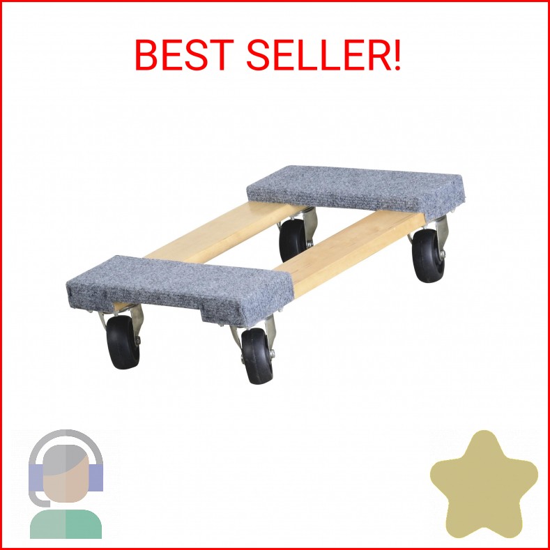Ironton Carpeted Mover's Dolly - 1,000-Lb. Capacity, 18in.L x 12in.W