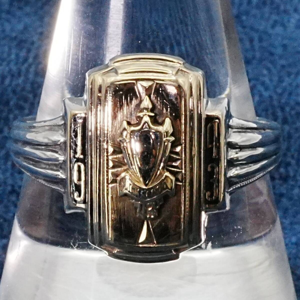 Rare size 19 college ring, combination vintage Johnston/25-1532S