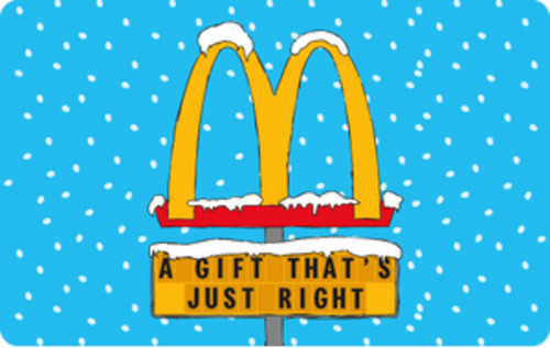 McDonalds Gift Card A Gift That's Just RIght Blue Sky Holiday (2025) No Value $0