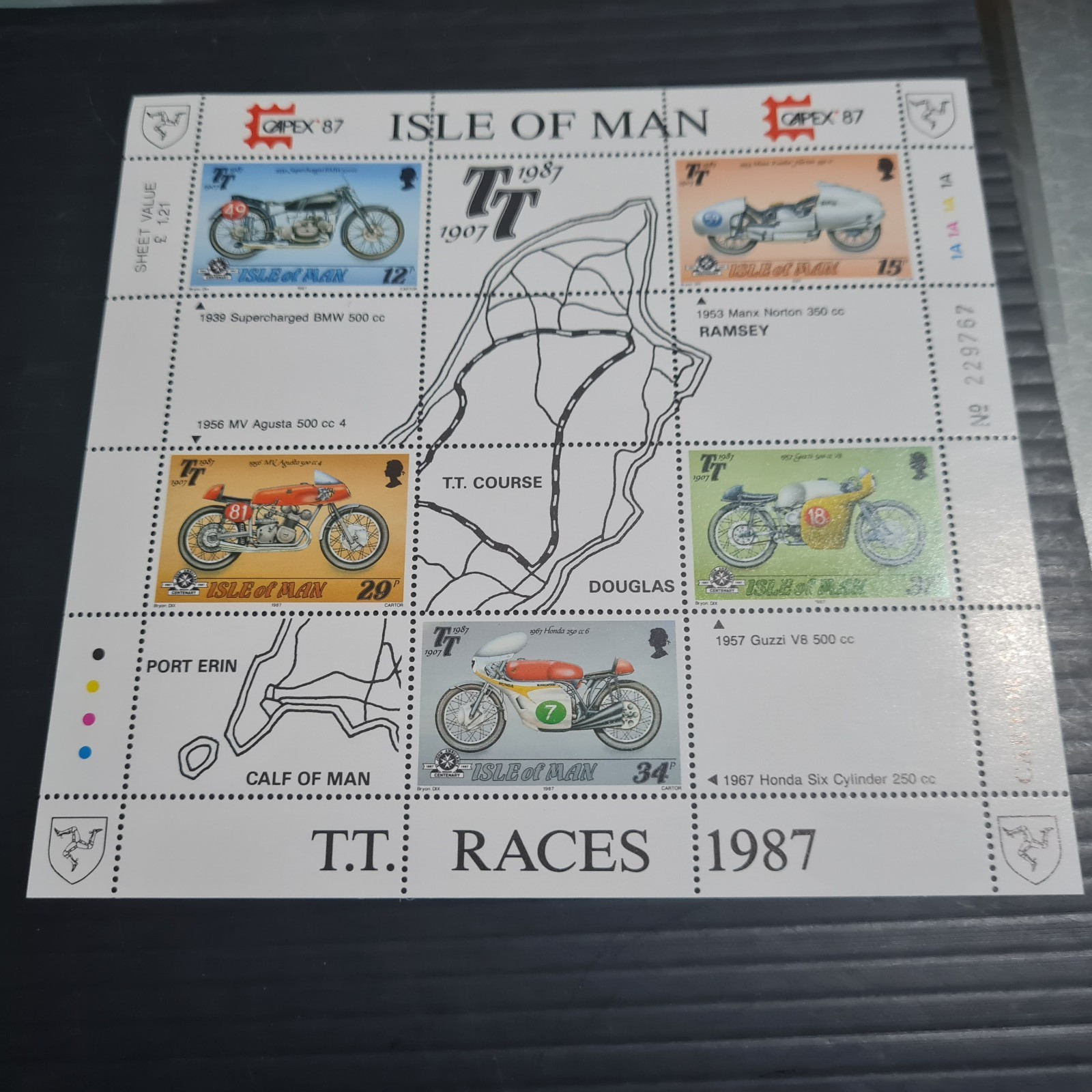 ISLE OF MAN 1987 SG MS353 TOURIST TROPHY  MNH