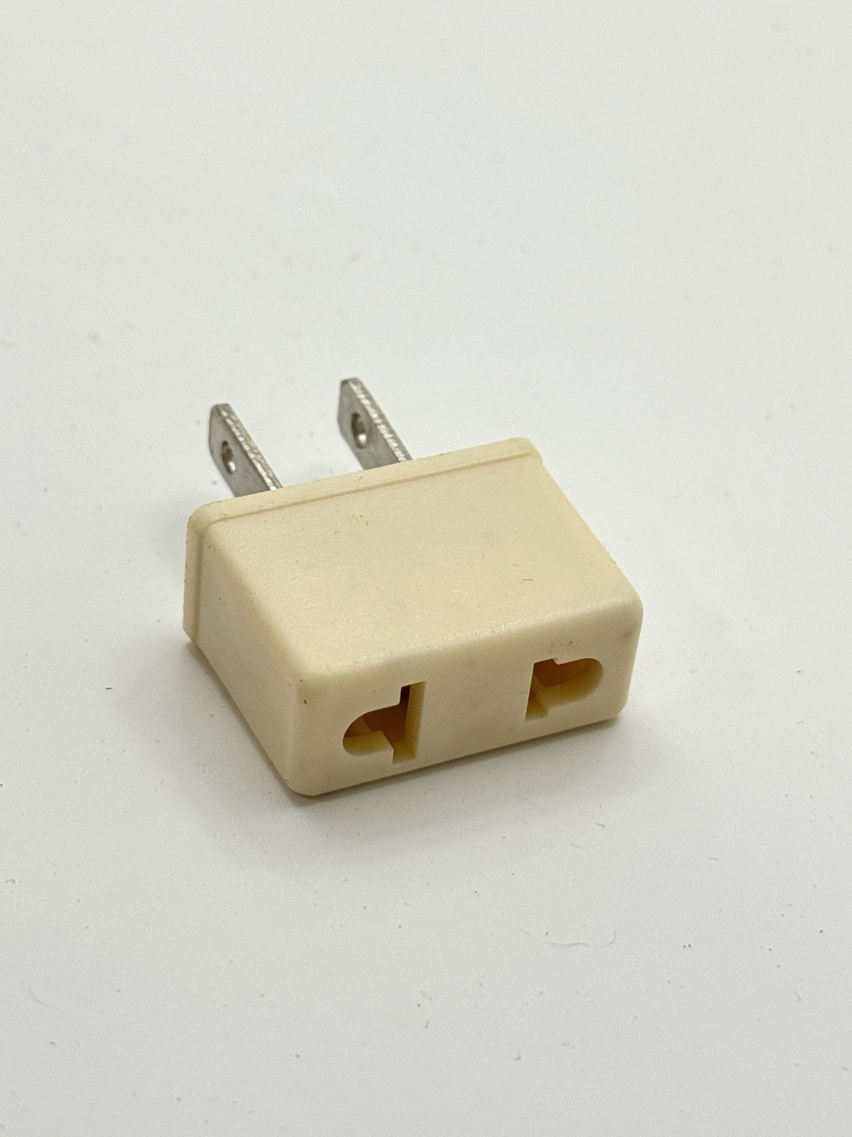 5-Pk Plug Adapter for European to American Outlet EUROPE ASIA to USA FLAT IVORY