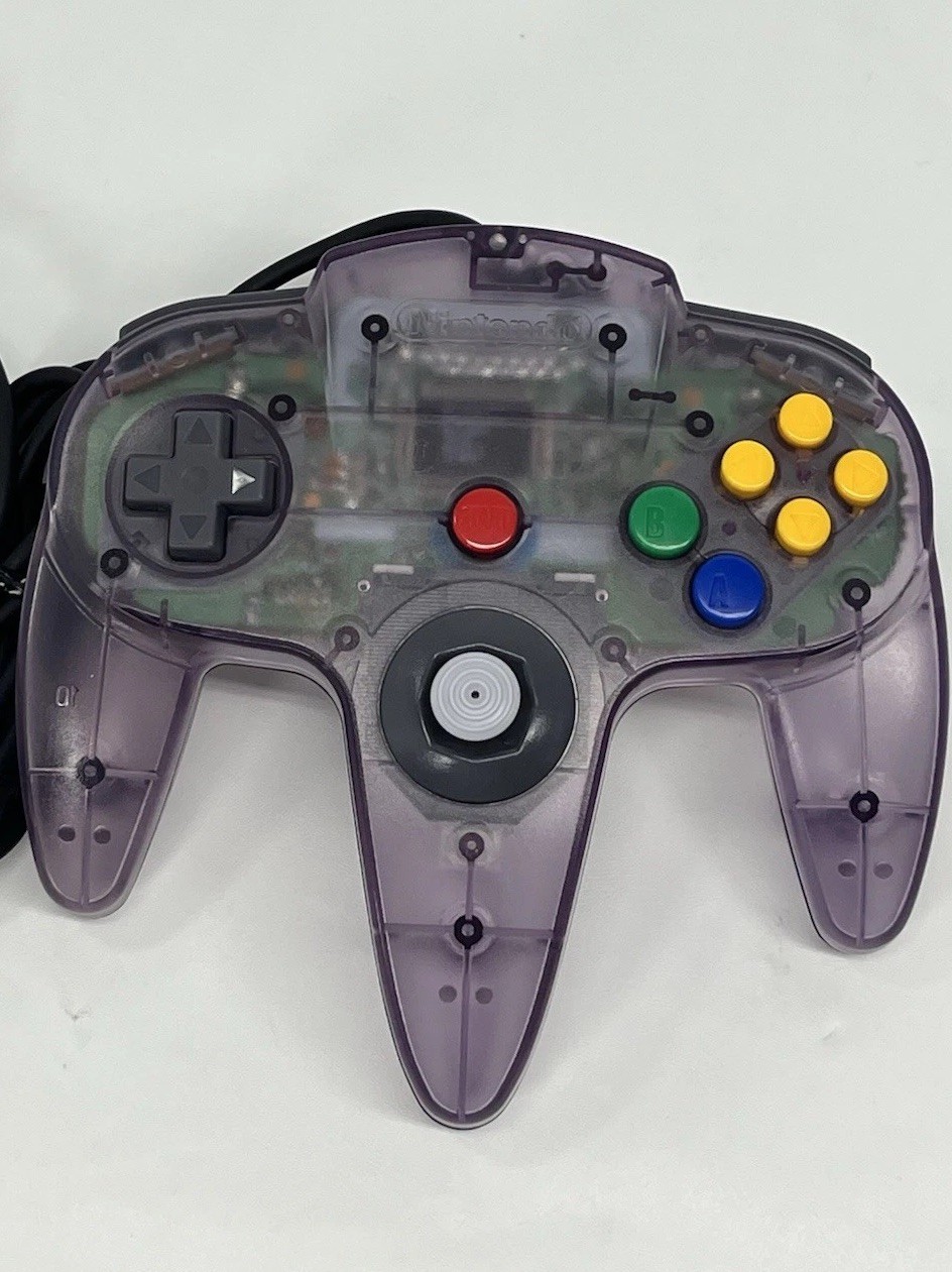 Nintendo 64 N64 Atomic Purple Controller Clear OEM Original NUS-005 Tested