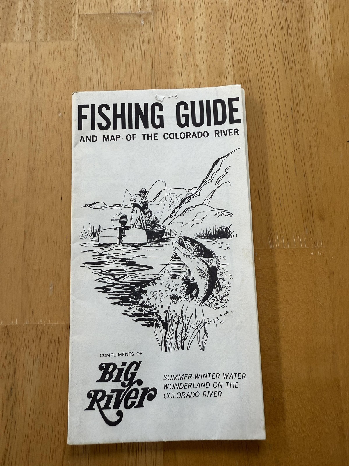 Vintage Big River Colorado River Fishing Guide Map Fishes Fold-Out Brochure