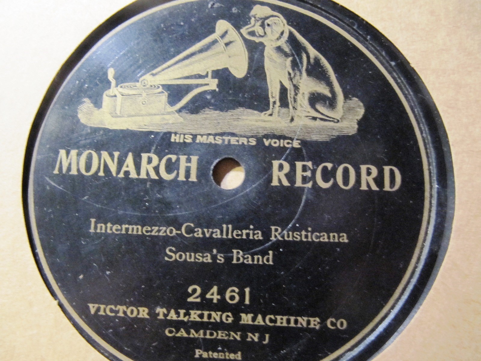 First Take 1903 VICTOR MONARCH John Philip SOUSA BAND Cavalleria Rusticana 2461
