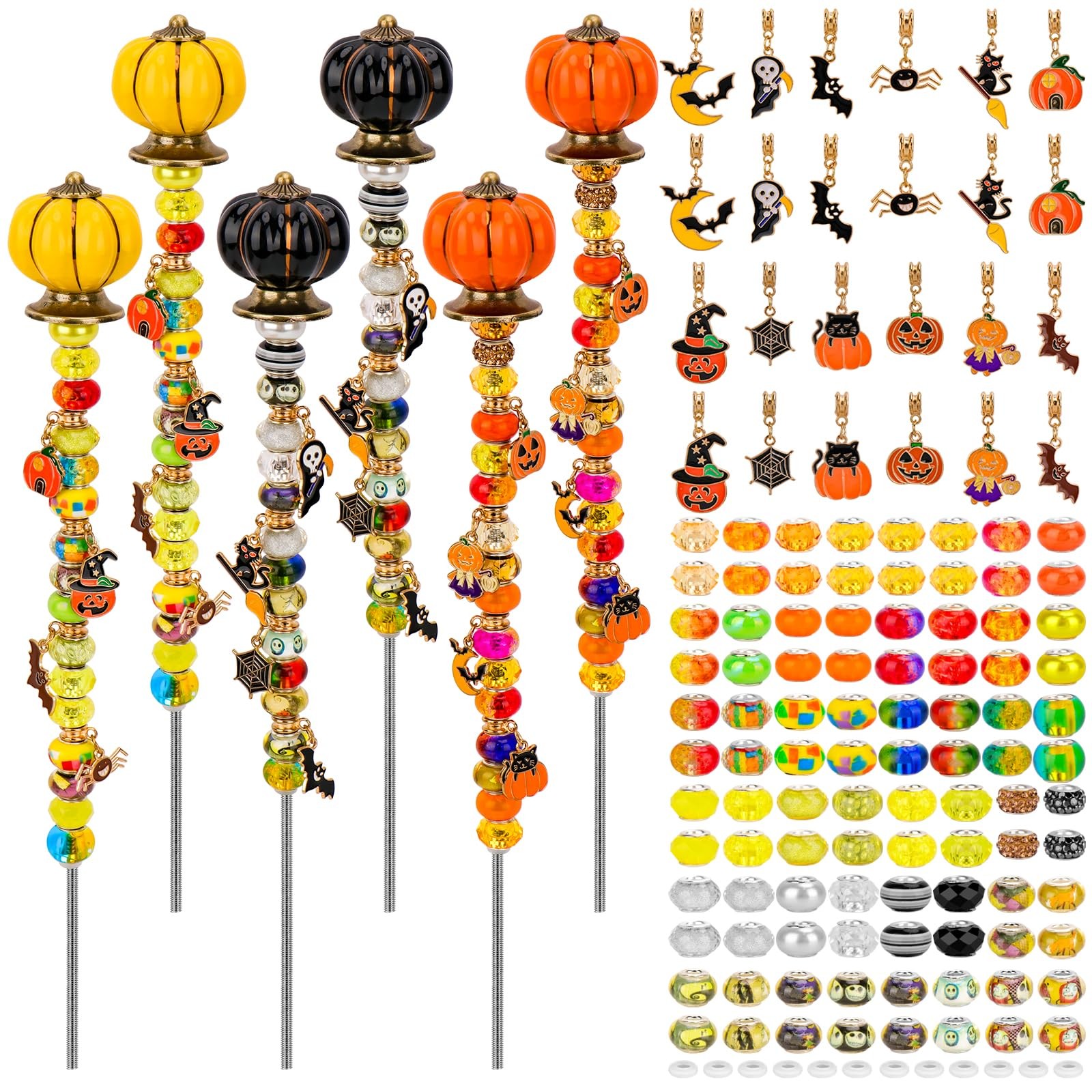 Halloween Fall Decorative Garden Stakes, Set of 6 Fall Metal Yard Stakes with...