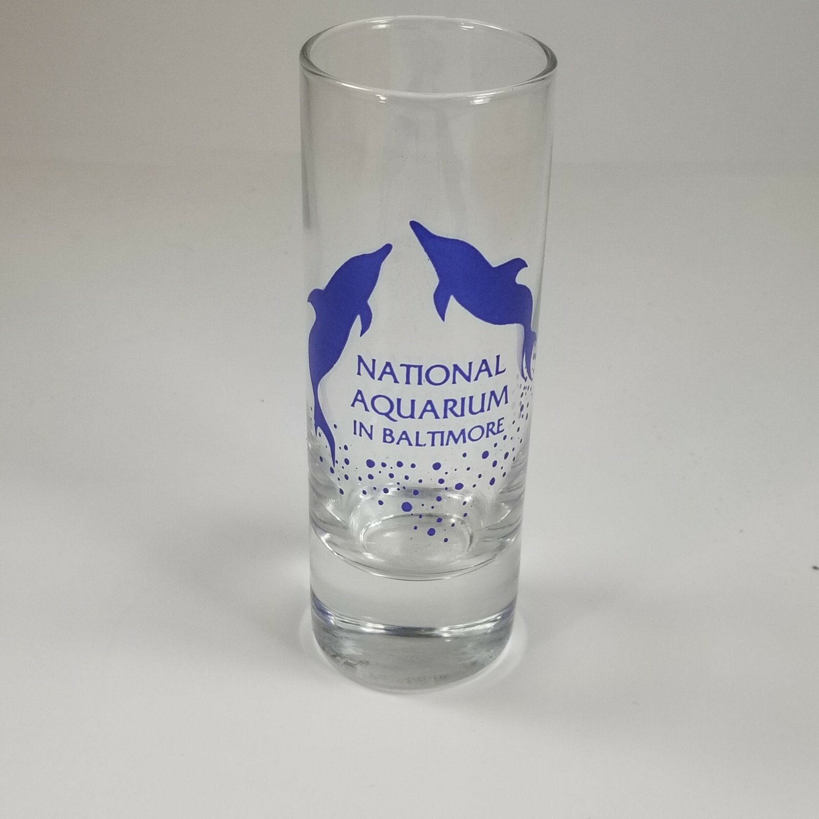 National Aquarium Baltimore Double Shot Glass Tall 4" Dolphins