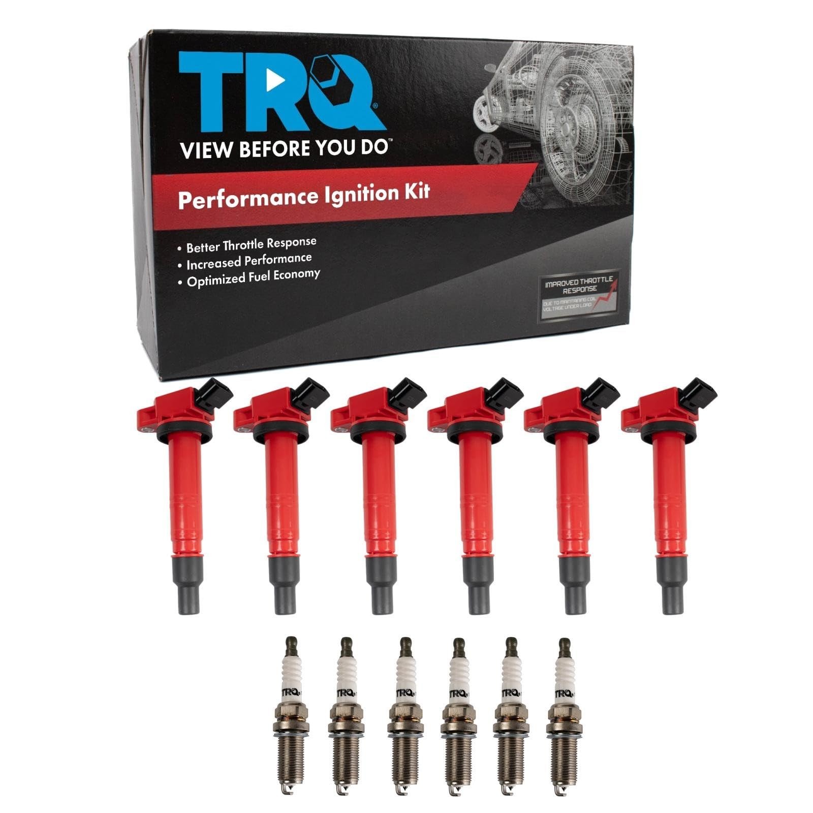 TRQ Ignition Coil and Spark Plug Kit 12 Piece Iridium Spark Plugs Compatible ...