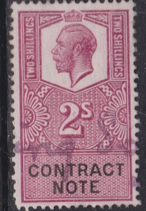 GB George V 2s Contract Note VGC