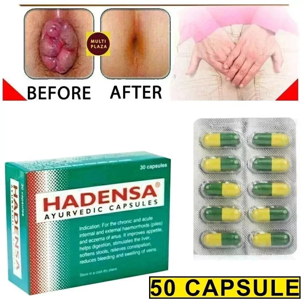 Hadensa Ayurvedic 50 Pills – Relief for Hemorrhoids & Piles  Exp 12-2029