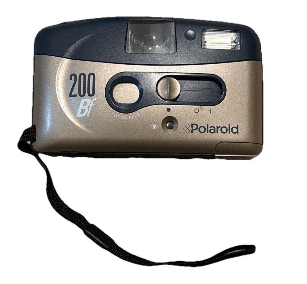 Polaroid 200 BF Camera Black Focus Free Point and Shoot 35mm Film--Untested