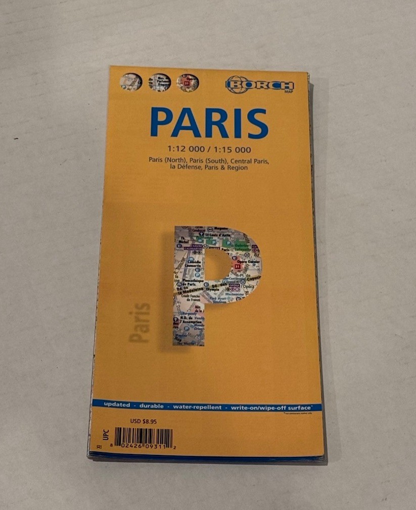 Map of Paris, France, Laminated & Folded by Borch Maps