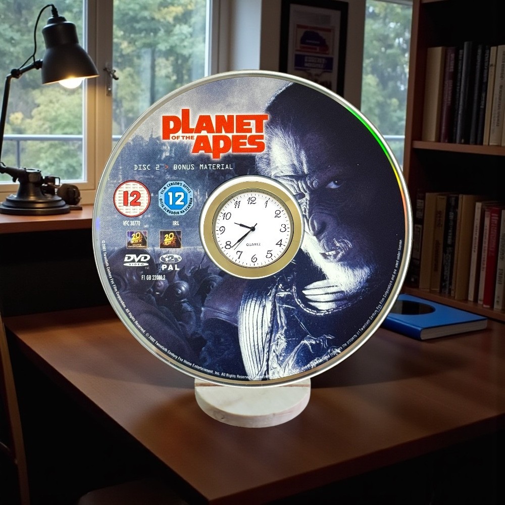 Planet of the Apes DVD Clock - Handmade Upcycled Novelty Desktop Timepiece