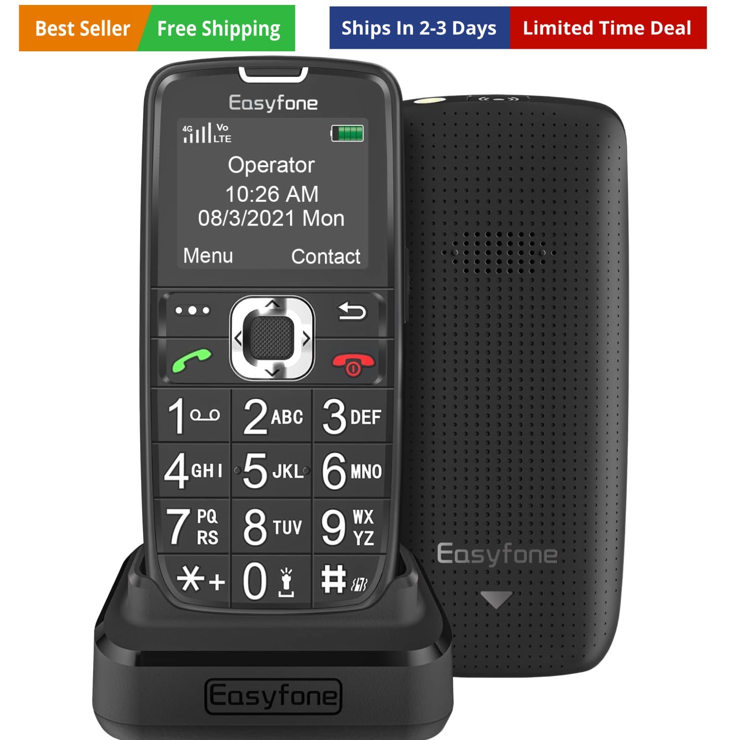 4G Unlocked Feature Cell Phone, Easy-to-Use Clear Sound GSM Dumbphone with an...