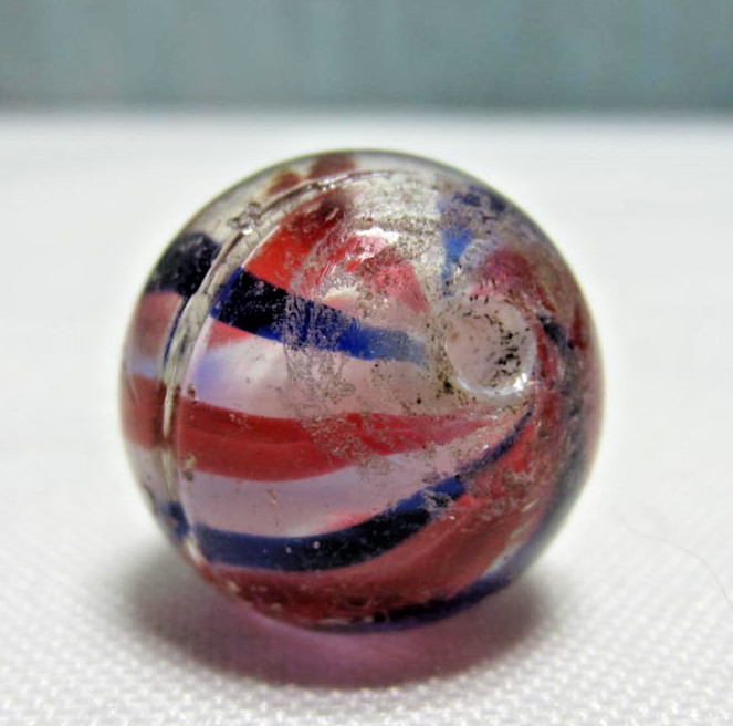 Vintage German Latticinio Bead Marble