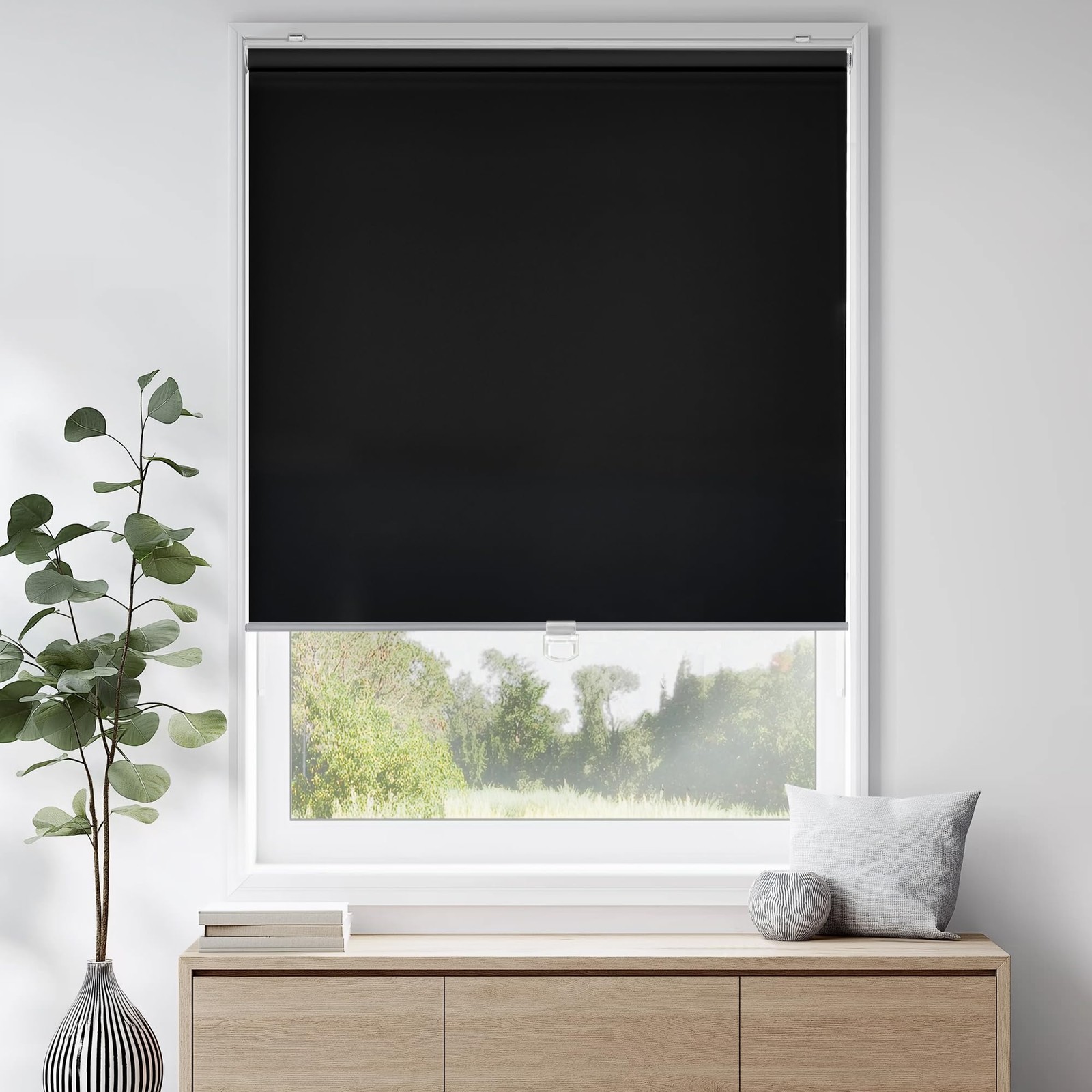 ChrisDowa Cordless Free-Stop 100% Blackout Roller Window Shades Blinds