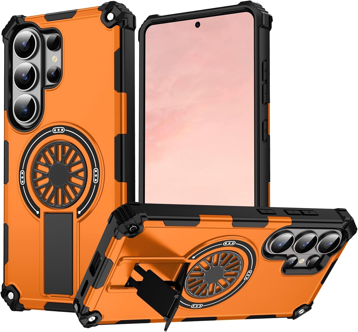 Magnetic Case for Galaxy S26 Ultra, Built-in Stand Shockproof Protective Cover O