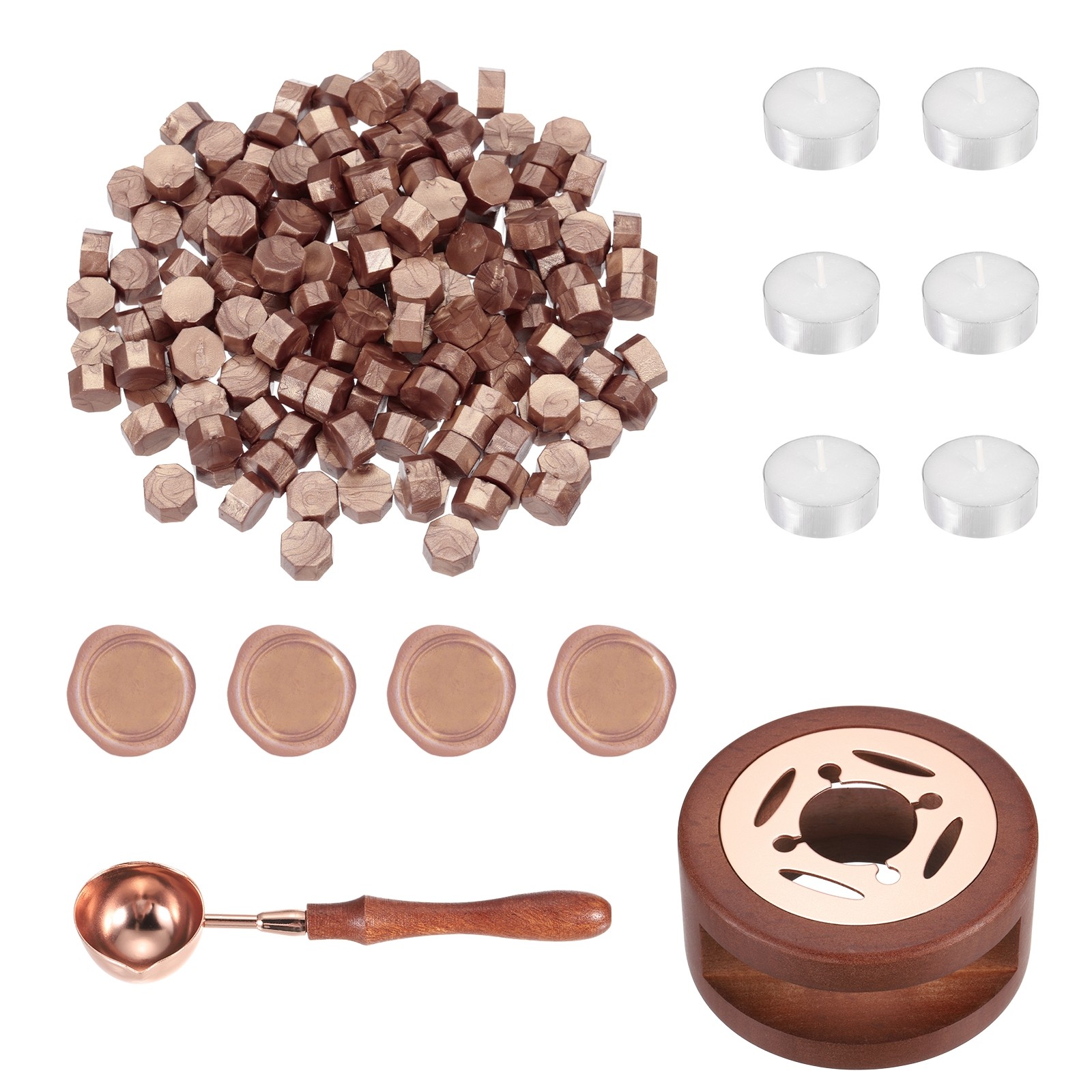 Wax Seal Kit, 150 Wax Beads, Candles, Orange Gold
