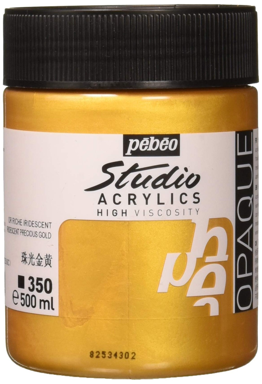Pebeo Studio Acrylics HV 500 ml Precious Gold, 16.9 Fl Oz (Pack of 1)