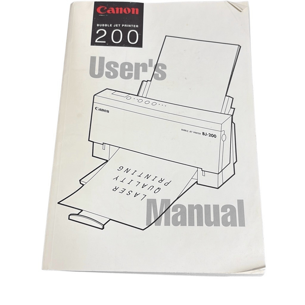 Canon BubbleJet Printer 200 User's Manual ST533B30 Vintage Excellent Condition