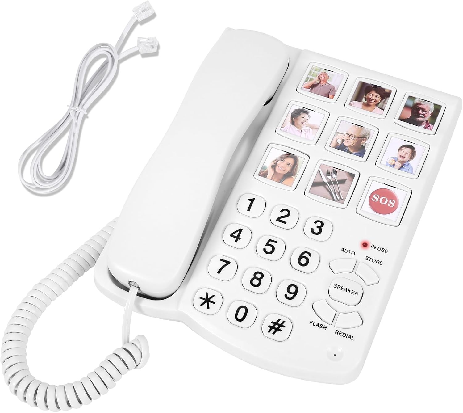 Landline Phones for Seniors - Corded Home Phone with 9 Big Buttons