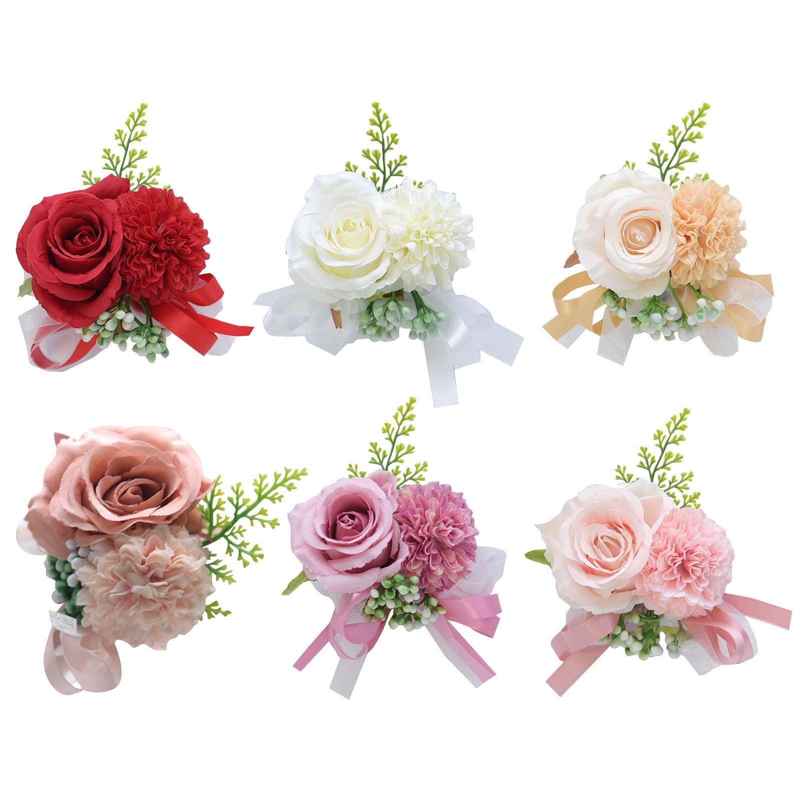 Wristband Hand Artificial Flowers Wrist Corsage Bracelet For Wedding Bridesmaids