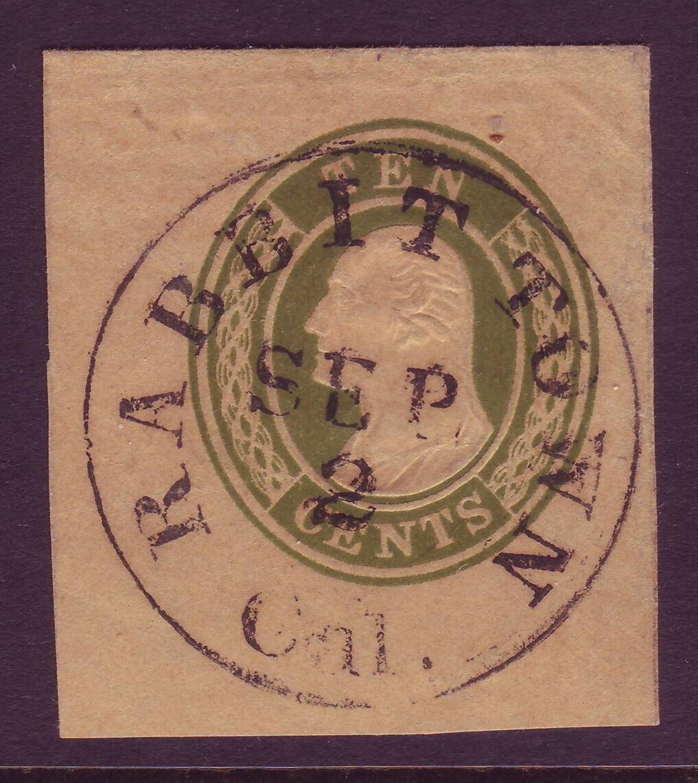RABBIT TOWN - CALIFORNIA GOLD RUSH / MINING - DPO (1855-1857) on U16 - A RARITY!