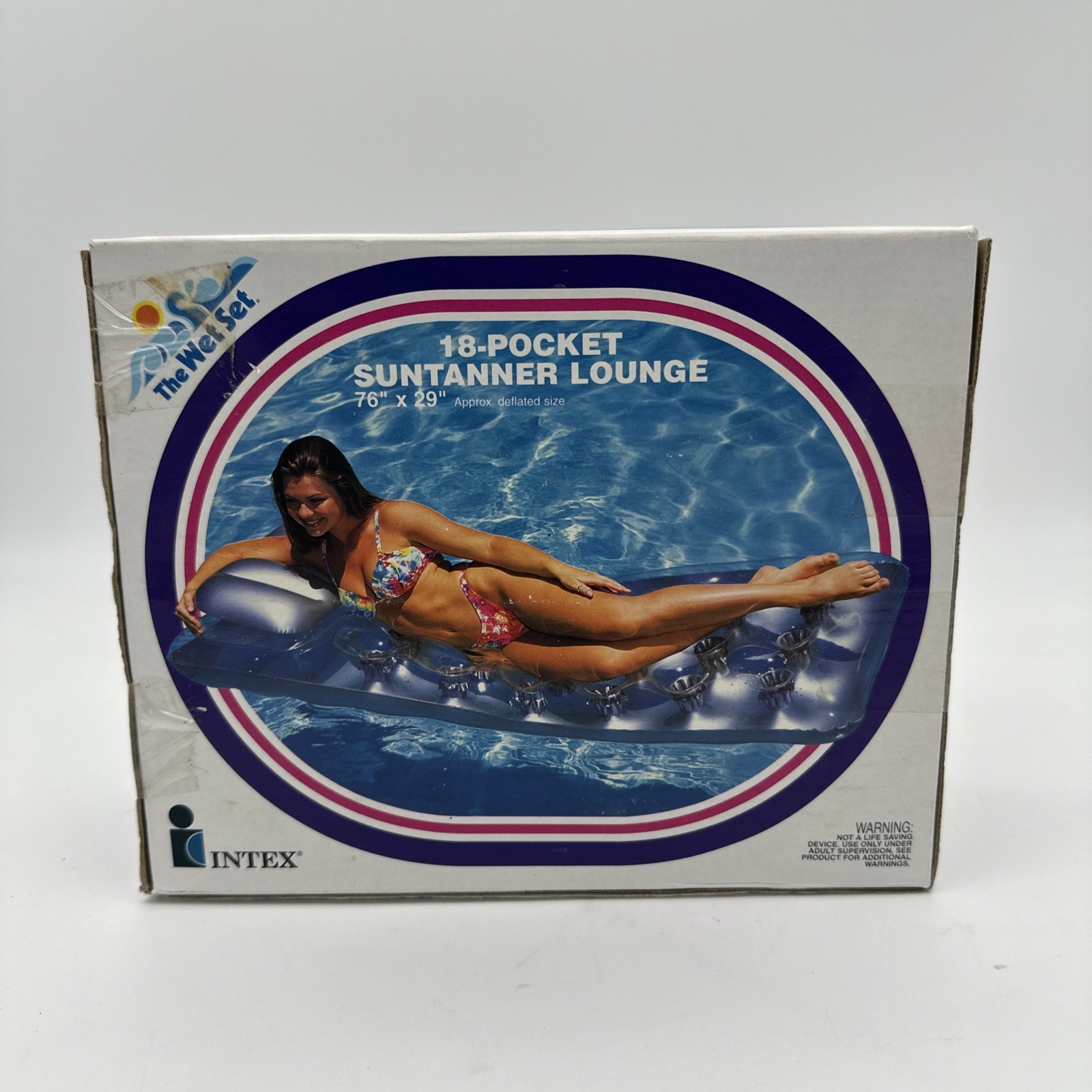 Vtg New 1994 Intex The Wet Set 18 Pocket Suntanner Lounge Pool Raft Float 76x29