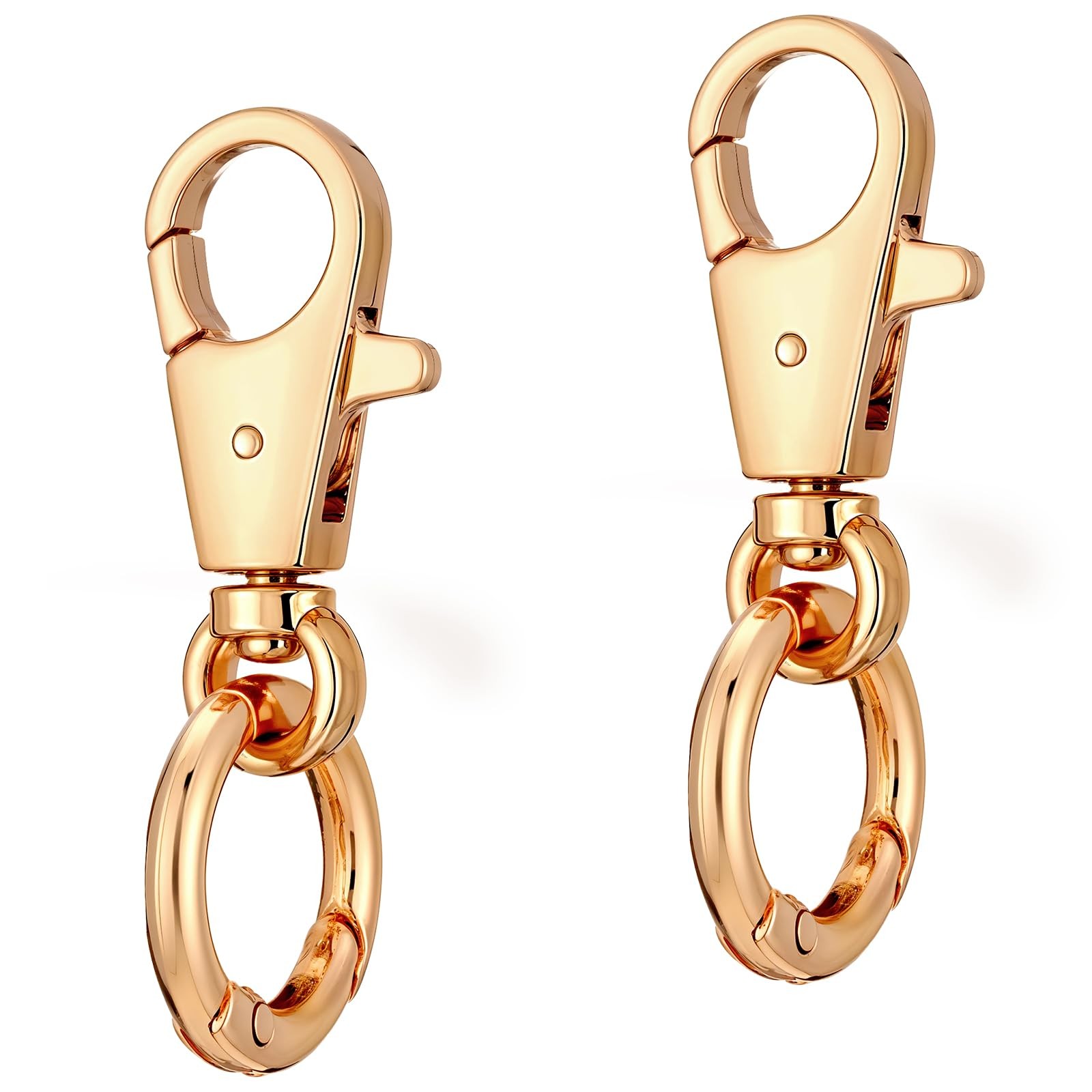 2 Pcs Double Opening Keychain Clip, Heavy Duty Zinc Alloy Swivel Lobster Clas...