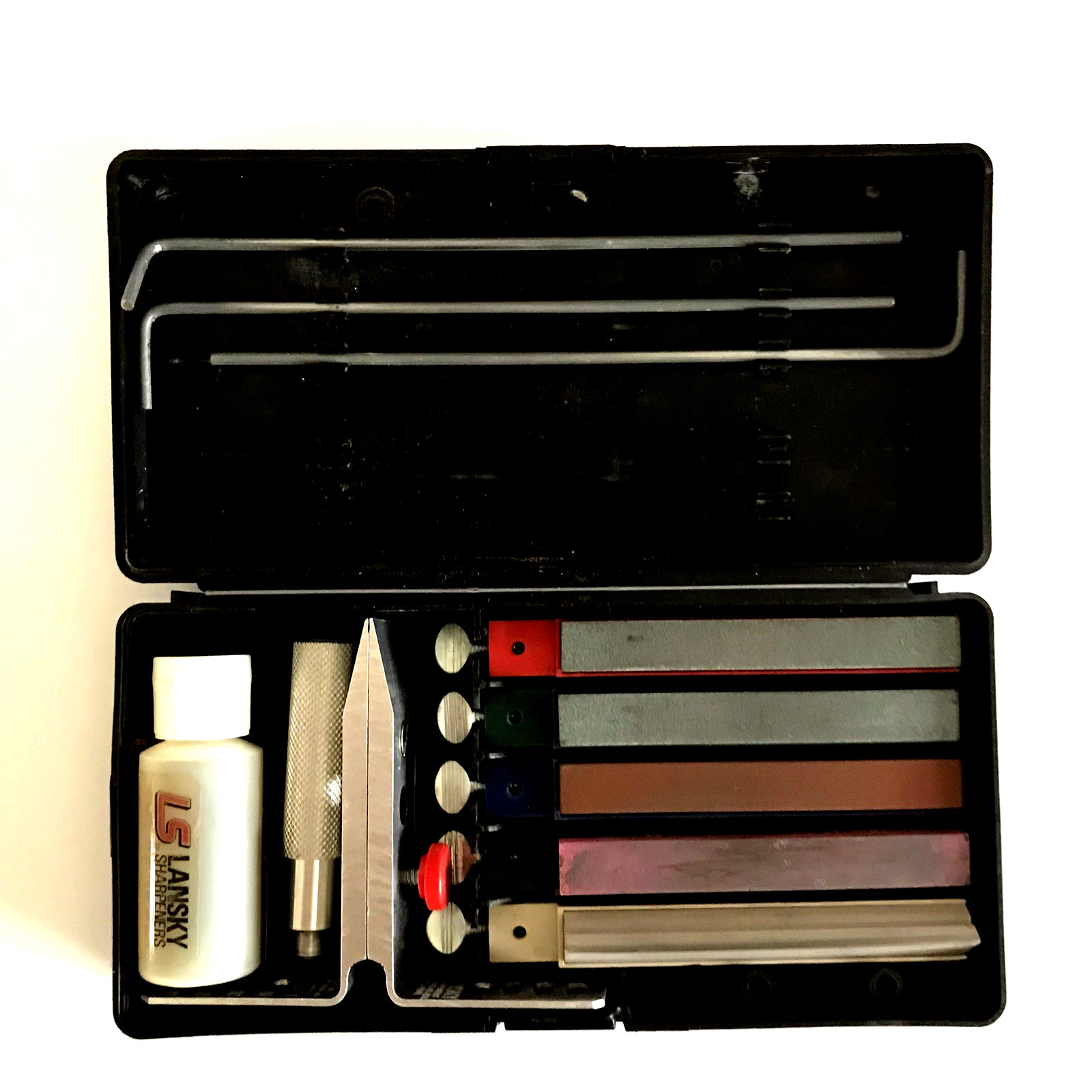 Lanksy 5-Stone Professional Sharpening System Honing Oil & Case Used/Incomplete