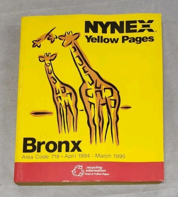 1994 BRONX NY TELEPHONE DIRECTORY PHONE BOOK YELLOW PAGES BUSINESS 718 VTG NYNEX