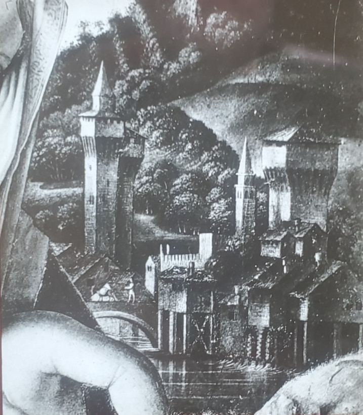 Madonna, Landscape Detail, Veneto Bartolommeo, Magic Lantern Glass Slide