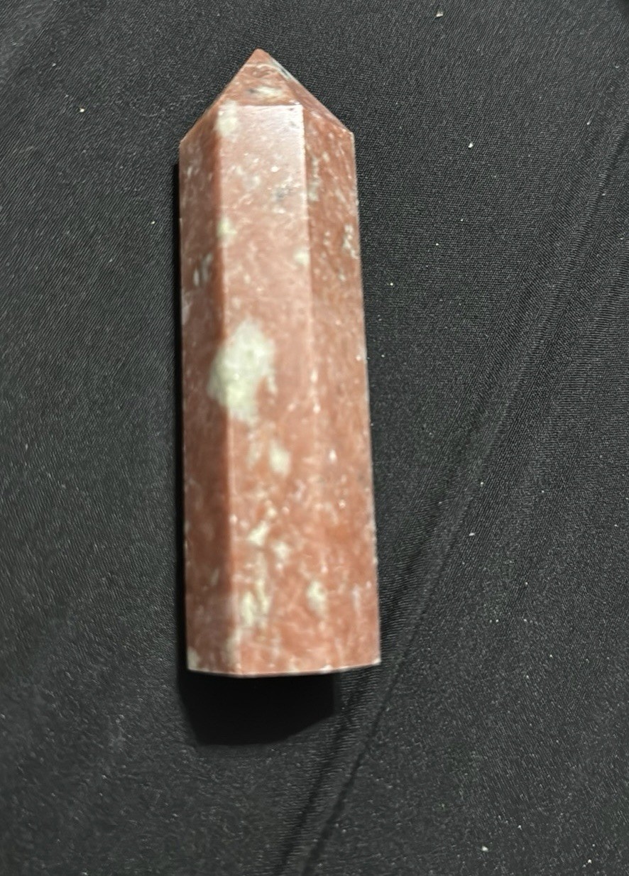 4” Peach Calcite Tower Polished Crystal Healing Point