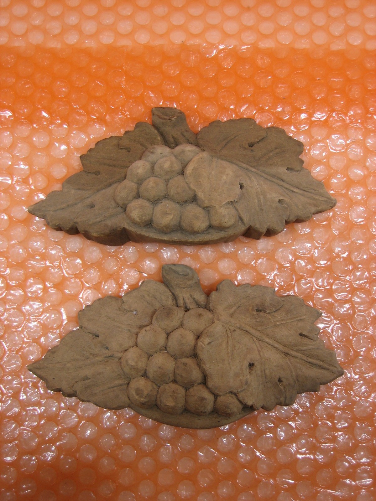 Vintage Unfinished Wood Grape Cluster Drawer Pulls Pair of 2