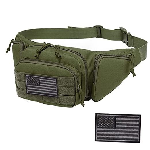 Concealed Pistol Fanny Pack ，Tactical Waist Bag Carry Gun Holster 1 Pack Green