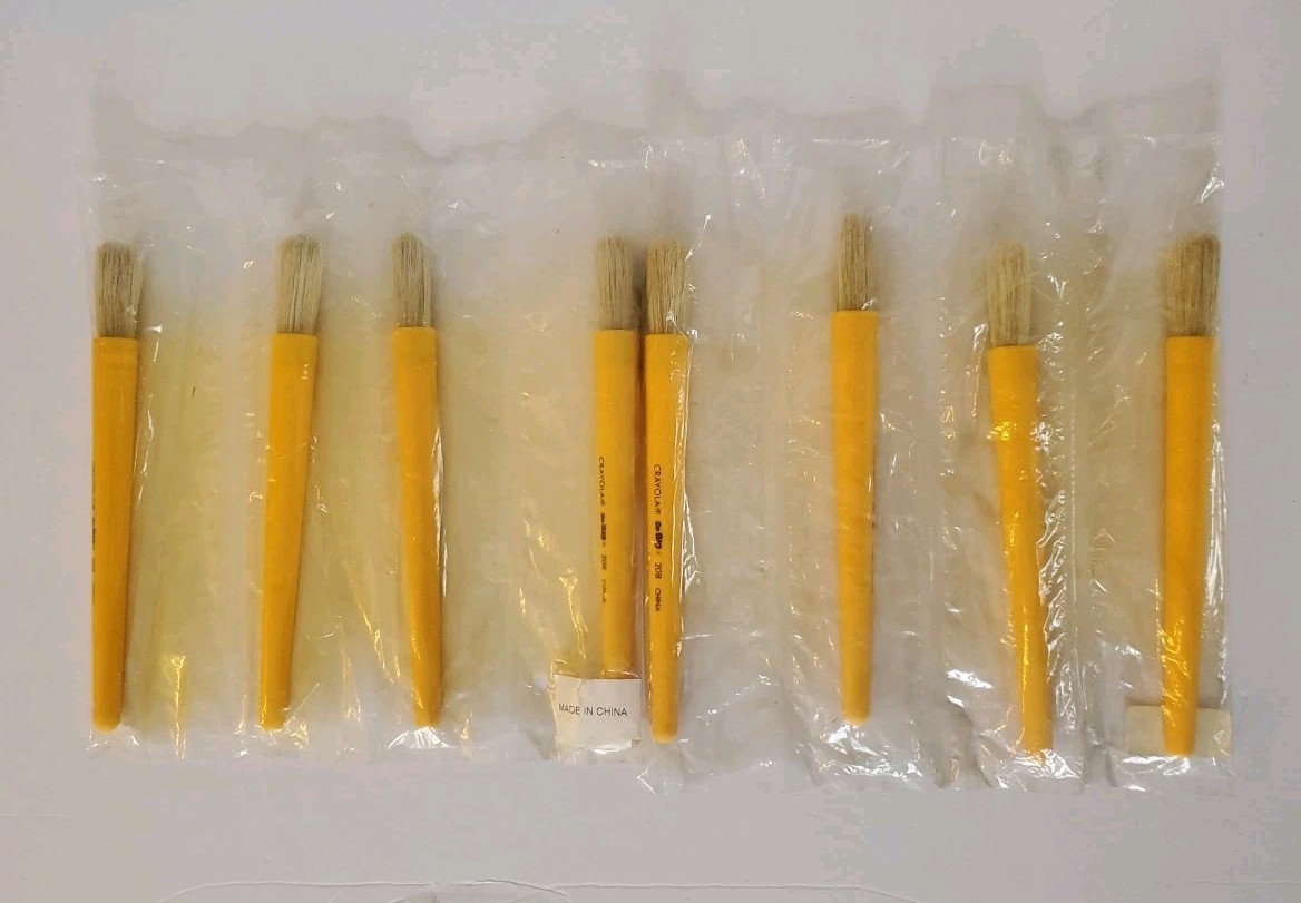 NEW Vintage Crayola So Big #208 Paint Brushes Lot Of 8 Individually Sealed 
