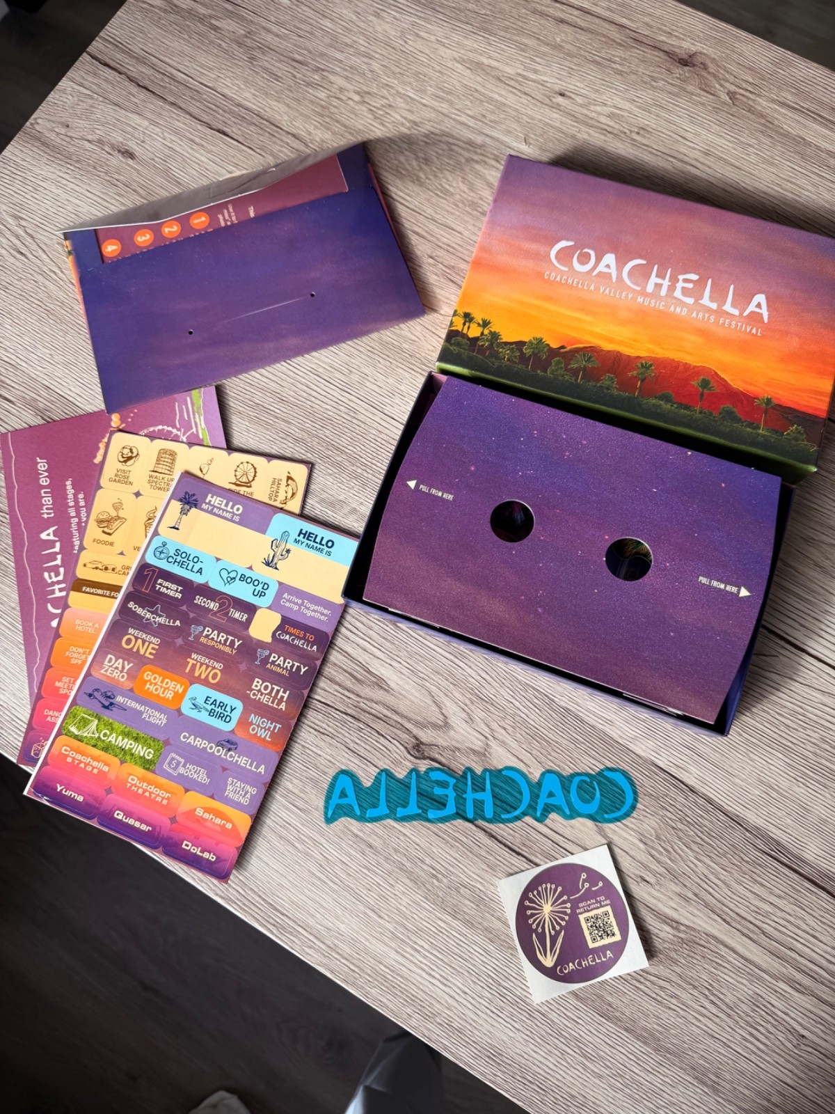 Coachella 2025 Music Festival Swag Box + Photo Frame + Stickers (no wristband)