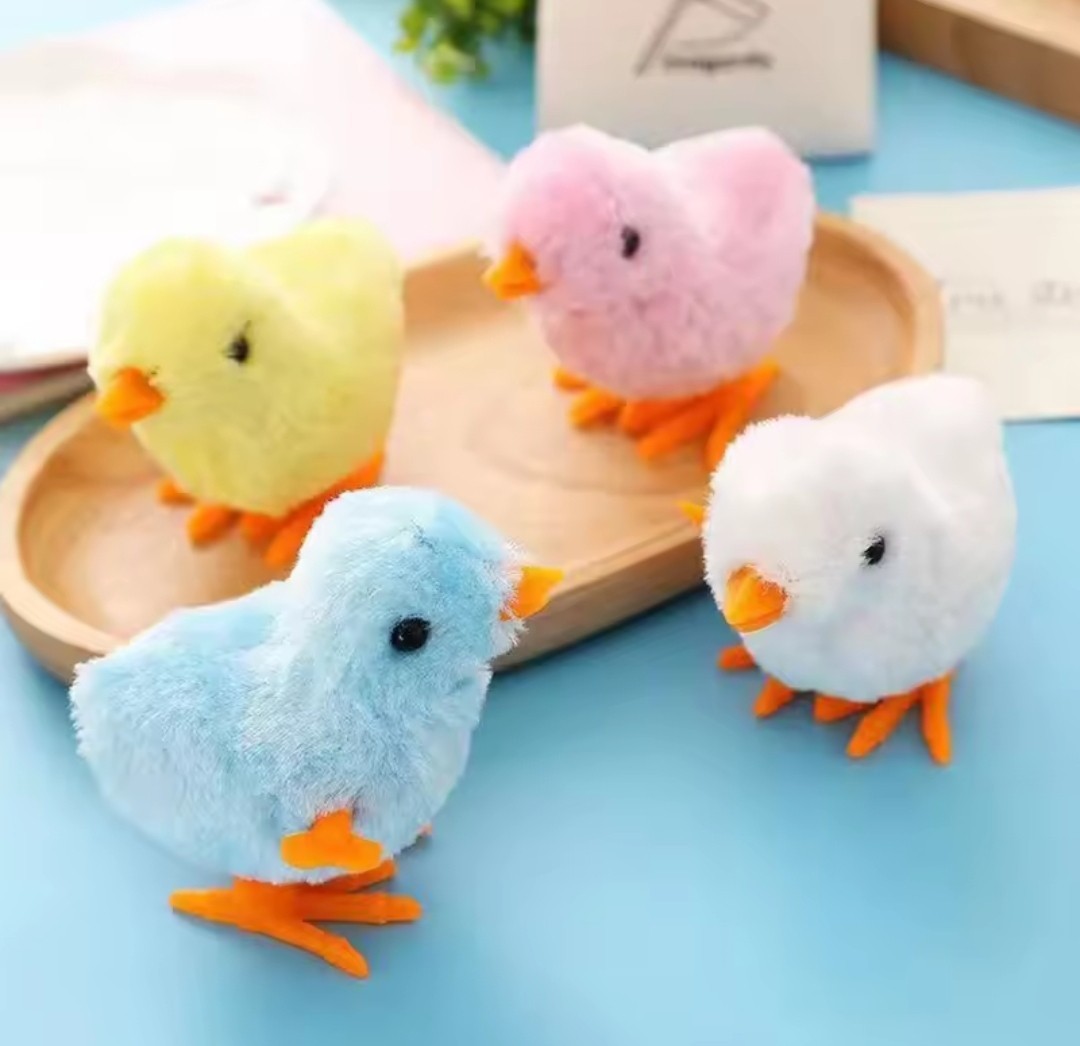 Pet Cat Toys Jumping Walking Hopping Cartoon Plush Chicken