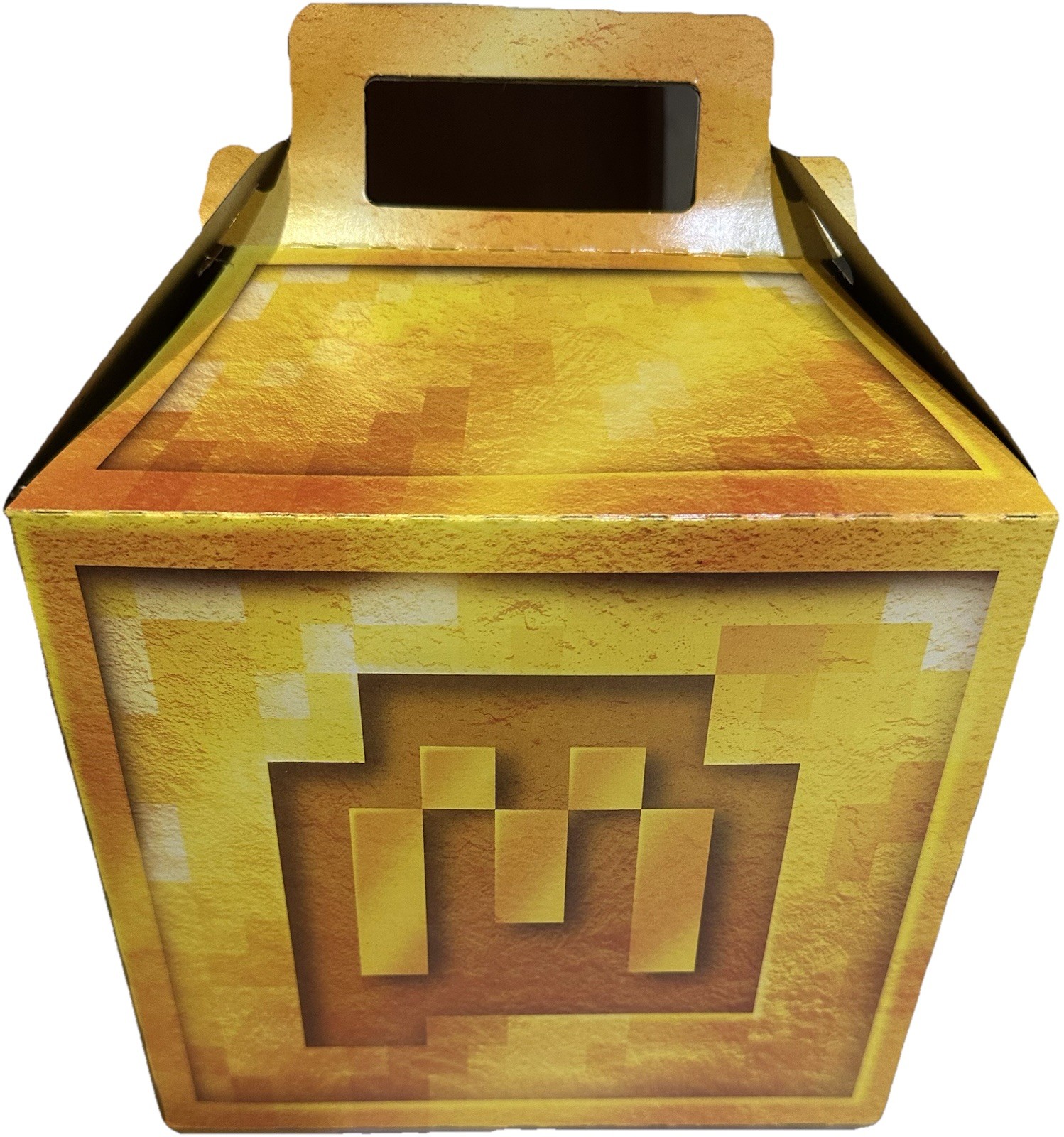 2025 MCDONALDS MINECRAFT ADULT MOVIE HAPPY MEAL BOX EMPTY GOLD COLLECTIBLE PROMO