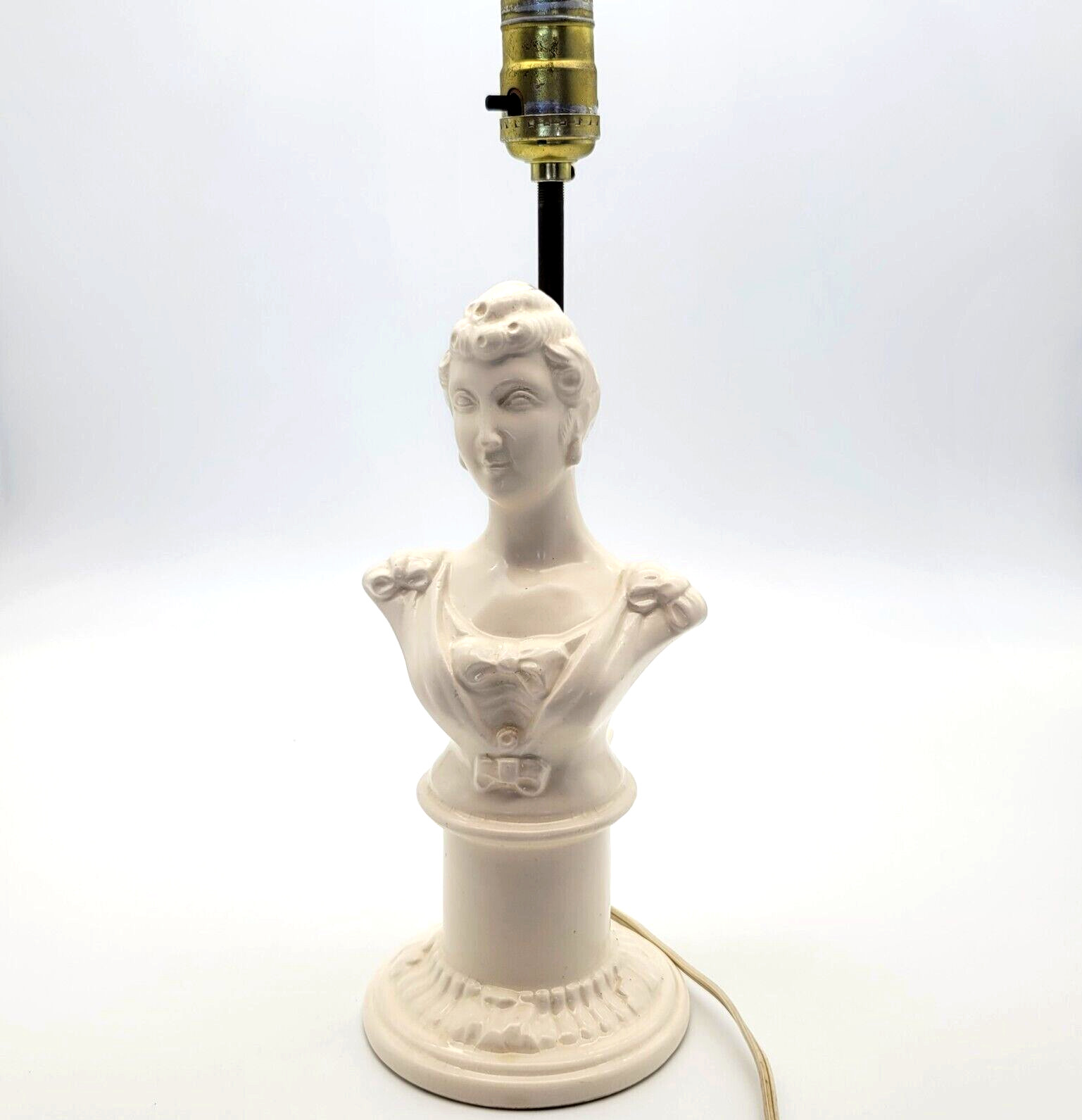 Vintage Lamp Porcelain Bust Victorian Woman Table Boudoir