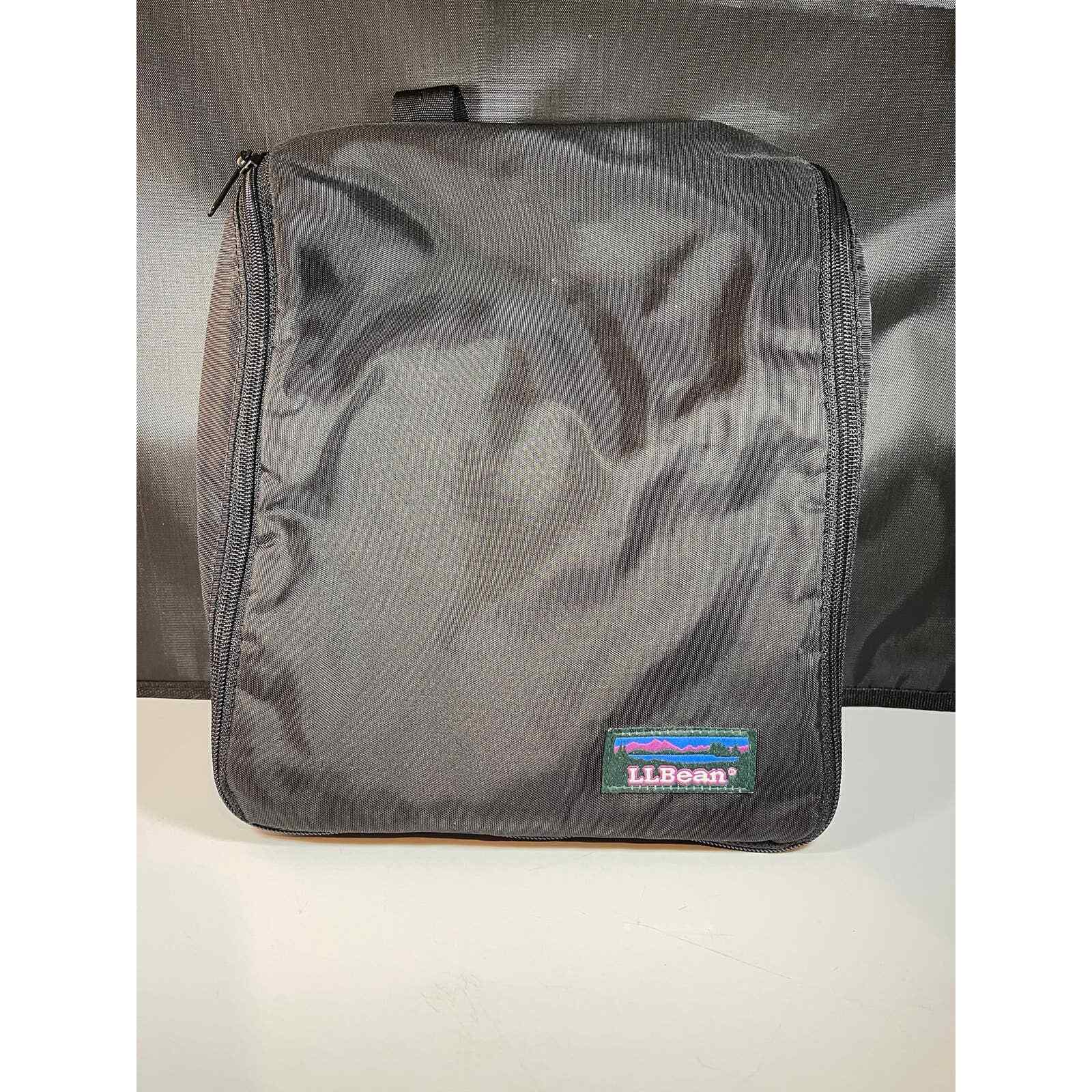 L.L. Bean Nylon Toiletry Travel Bag Black Forest Green Ample Storage Pockets