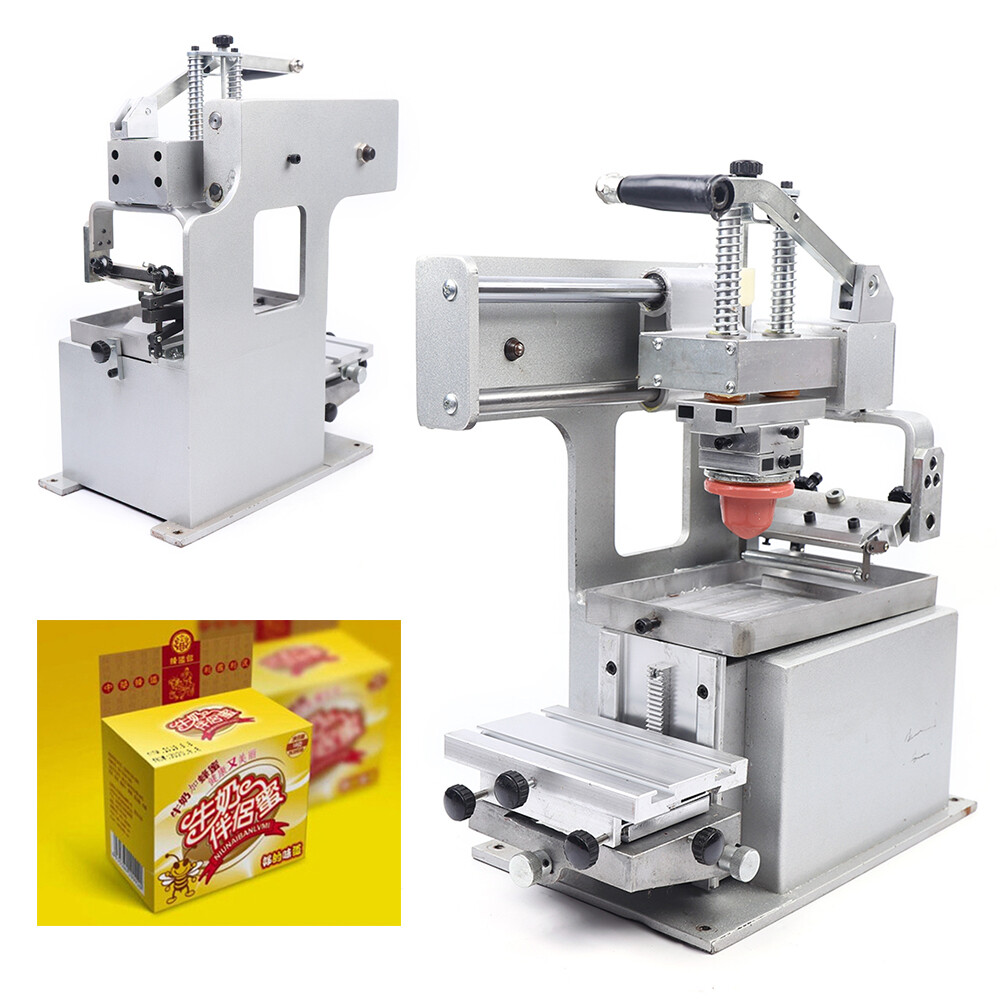 Dia. 3.5" Ink Cup Pad Printing Machine Manual Press Printer With 1 pc Rubber Pad