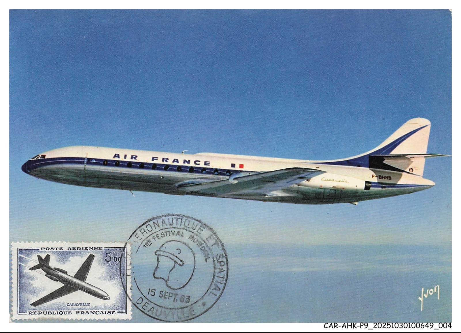 CAR-AHKP9-0498-MAXIMUM CARDS - AVIATION - Air France Caravelle - In Service