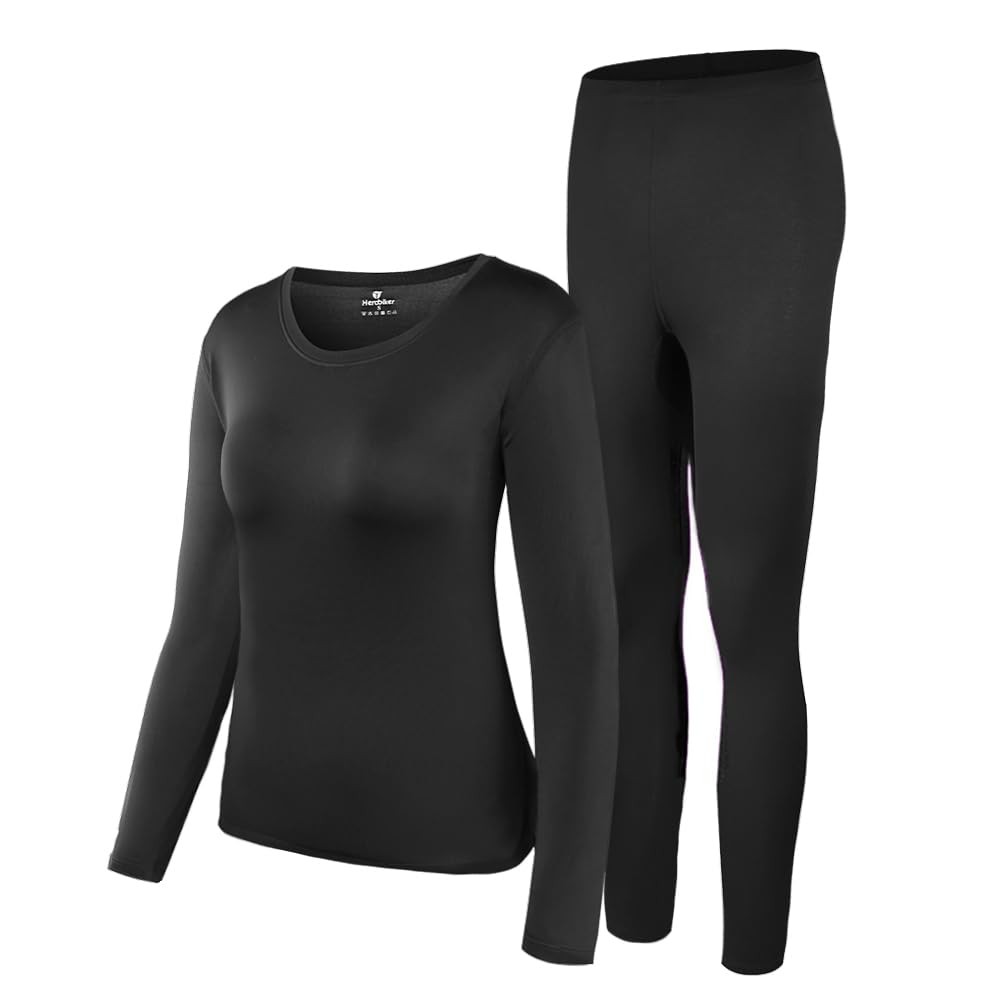 Women's Thermal Underwear Set, Ultra Soft Thermal Shirt Top Bottom Long Johns...