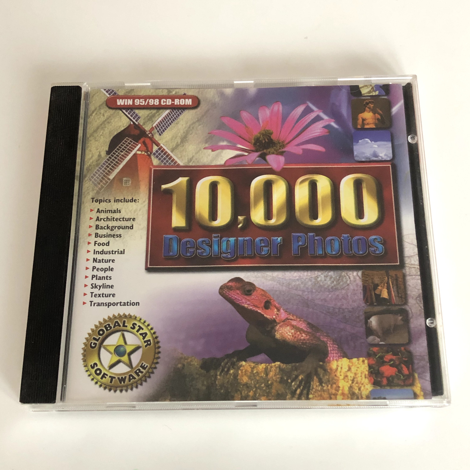 Vintage Global Star 10,000 Designer Photos Windows PC CD-ROM (1999) USED