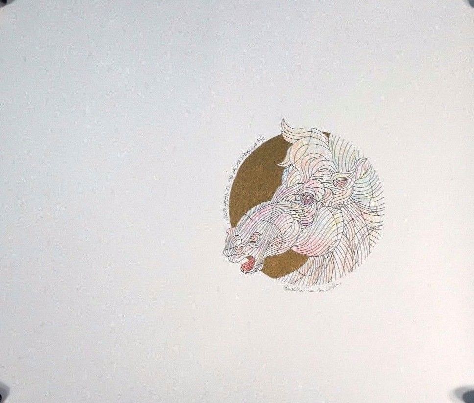 Guillaume Azoulay Signed Original Pen & Ink Drawing w/ Hand Coloring LOA