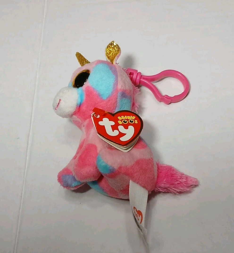 TY Beanie Boos 3" Fantasia the Unicorn Key Clip Stuffed Animal Collectible Plush