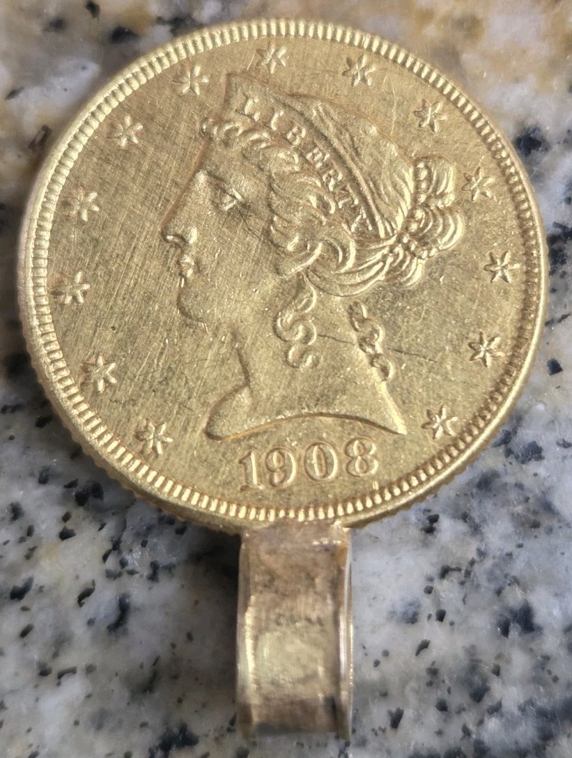 1908 U.S. $5 Half Eagle Gold Coin